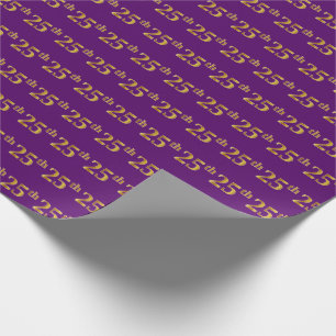 Papel De Presente Evento de 25 Dourado (25/5), roxo, Faux