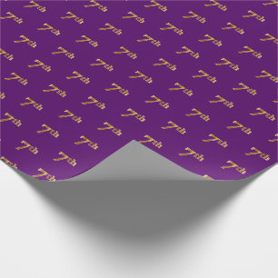 Papel De Presente Evento de 7 Dourada (7º), Roxo