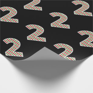 Papel De Presente Evento de segundo Vermelho, Branco, Verde "2" no D