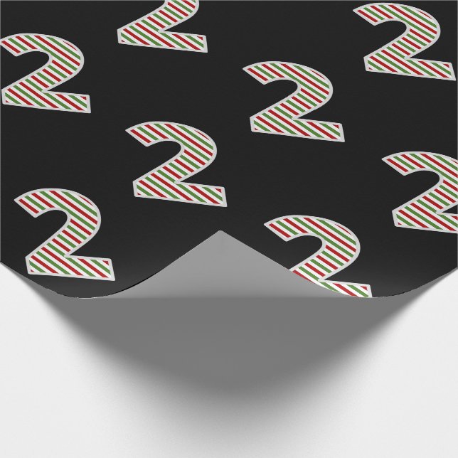 Papel De Presente Evento de segundo Vermelho, Branco, Verde "2" no D (Ponta)