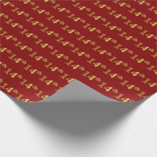 Papel De Presente Evento Dourado 14 (Décimo Quarto) Vermelho (Ponta)