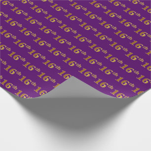 Papel De Presente Evento Dourado 16º (Décimo Sexto), Roxo