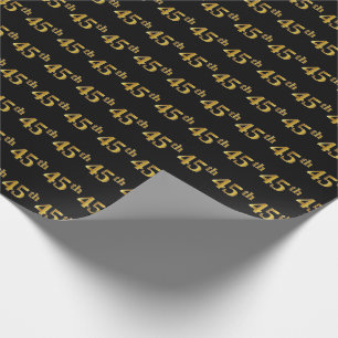 Papel De Presente Evento Dourado 45º (quarenta e cinco) preto
