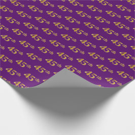Papel De Presente Evento Dourado 45º (quarenta e cinco) roxo