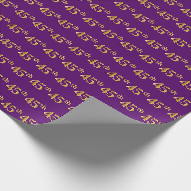 Papel De Presente Evento Dourado 45º (quarenta e cinco) roxo (Ponta)