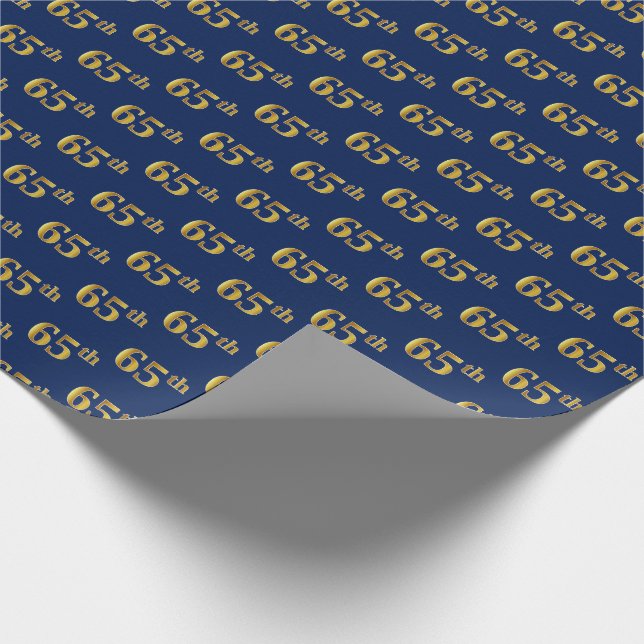 Papel De Presente Evento Dourado 65º (Sessenta e cinco) Azul (Ponta)