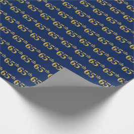 Papel De Presente Evento Dourado 65º (Sessenta e cinco) Azul