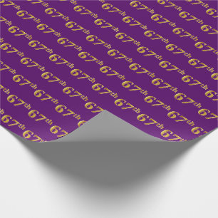 Papel De Presente Evento Dourado 67º (Sessenta e sete) Roxo