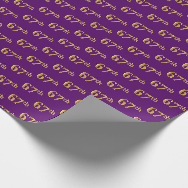 Papel De Presente Evento Dourado 67º (Sessenta e Sétimo), Roxo (Ponta)