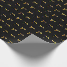 Papel De Presente Evento Dourado 7 (7º) preto