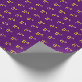 Papel De Presente Evento Dourado 8º (Oitavo) Roxo, Faux