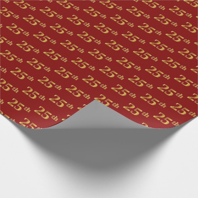 Papel De Presente Evento Dourado de 25 (25/5) Vermelho (Ponta)