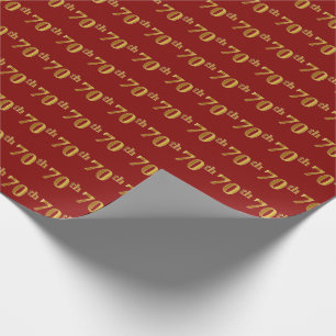 Papel De Presente Evento Dourado, Vermelho, Faux (70)