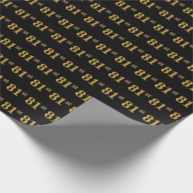 Papel De Presente Evento Preto, Faux Dourado 81ruas (Oitenta-Primeir (Ponta)