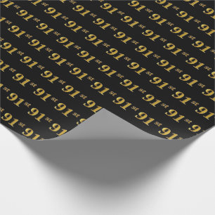 Papel De Presente Evento Preto, Faux Dourado 91ruas (Noventa-Primeir