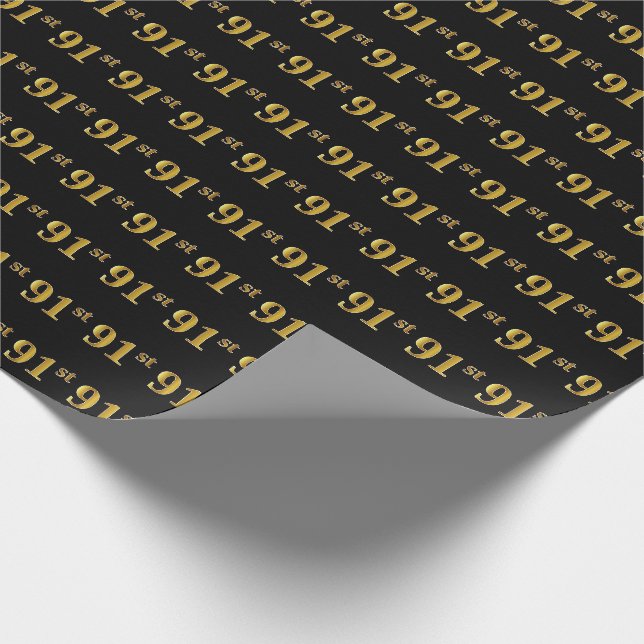 Papel De Presente Evento Preto, Faux Dourado 91ruas (Noventa-Primeir (Ponta)