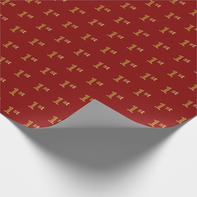 Papel De Presente Evento Red, Faux Dourado 1rua (Primeira) (Ponta)