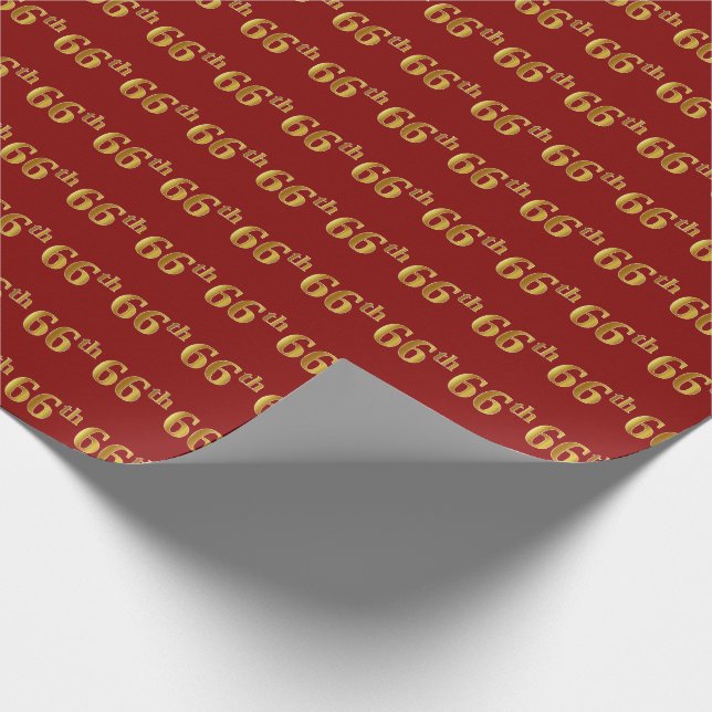 Papel De Presente Evento Red, Faux Dourado 66º (Sessenta e Sexto) (Ponta)