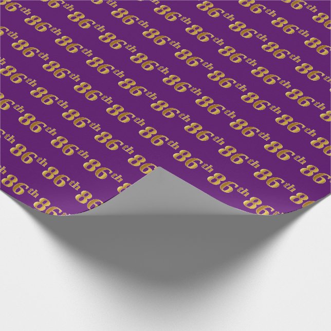 Papel De Presente Evento Roxo, Faux Dourado 86º (oitenta e seis) (Ponta)