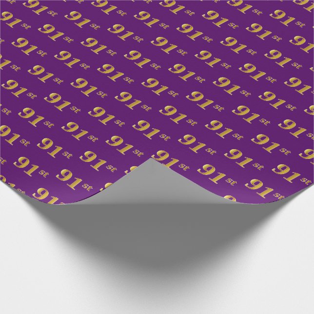 Papel De Presente Evento Roxo, Faux Dourado 91ruas (Noventa-Primeira (Ponta)
