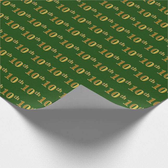 Papel De Presente Evento Verde, Faux Dourado 10º (Décimo) (Ponta)