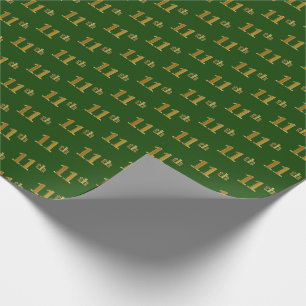 Papel De Presente Evento Verde, Faux Dourado 11 (Décimo Primeiro)