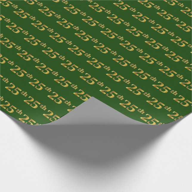 Papel De Presente Evento Verde, Faux Dourado 25 (Vinte e Cinco) (Ponta)