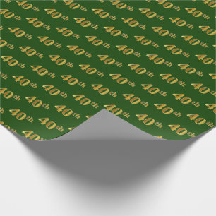 Papel De Presente Evento Verde, Faux Dourado 40º (quadragésimo)