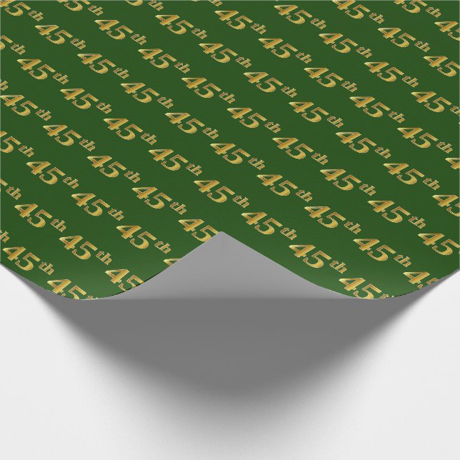 Papel De Presente Evento Verde, Faux Dourado 45º (quarenta e cinco) (Ponta)