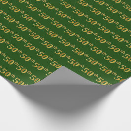 Papel De Presente Evento Verde, Faux Dourado 50º (50º)