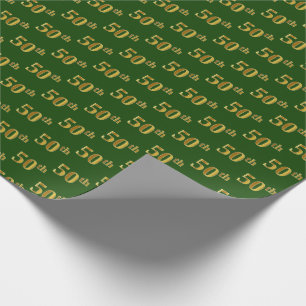 Papel De Presente Evento Verde, Faux Dourado 50º (50º)