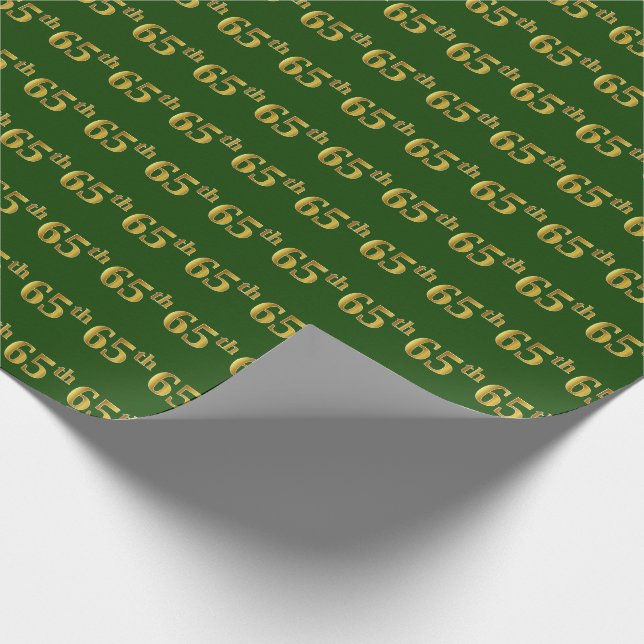 Papel De Presente Evento Verde, Faux Dourado 65º (Sessenta e cinco) (Ponta)