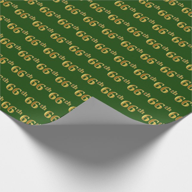 Papel De Presente Evento Verde, Faux Dourado 66 (66) (Ponta)