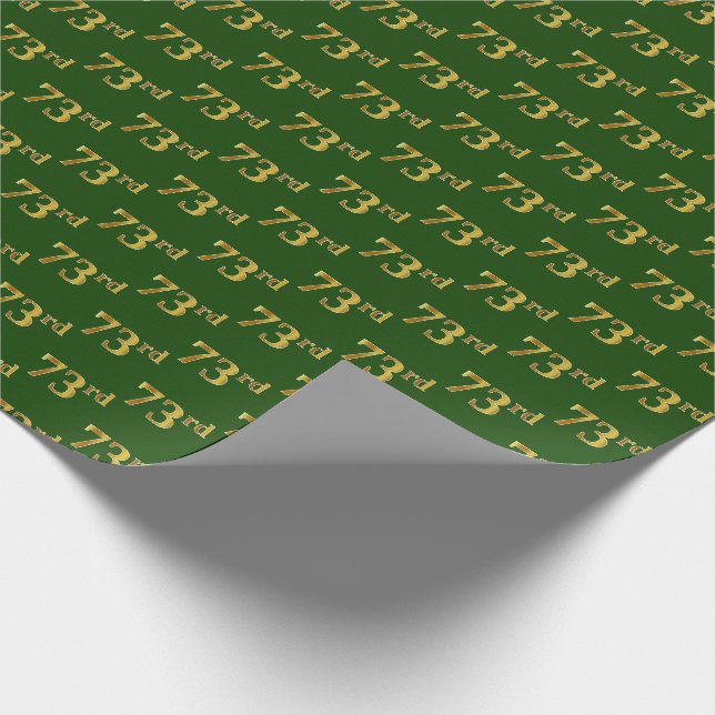 Papel De Presente Evento Verde, Faux Dourado 73º (73º) (Ponta)