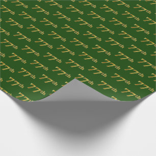 Papel De Presente Evento Verde, Faux Dourado 77º (77º)