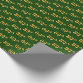Papel De Presente Evento Verde, Faux Dourado 80 (Oitenta)