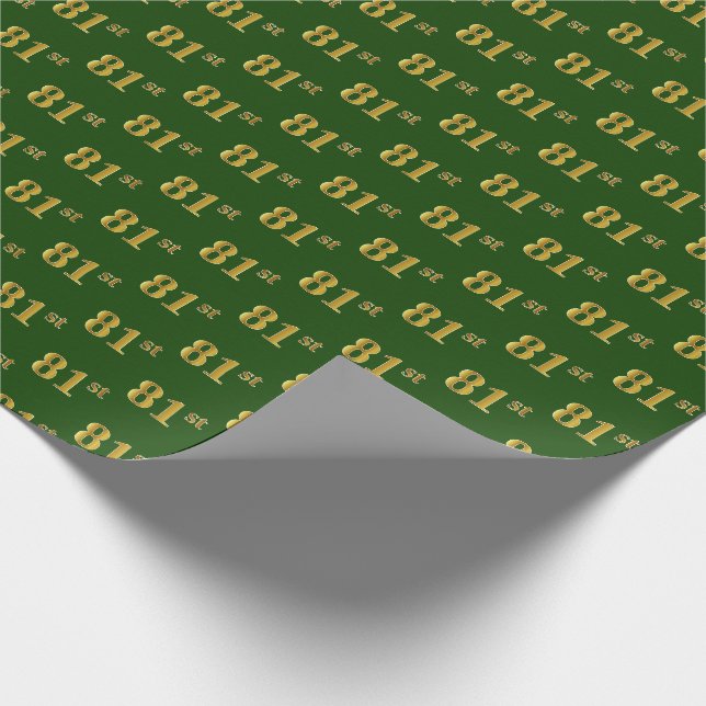 Papel De Presente Evento Verde, Faux Dourado 81ruas (Oitenta-Primeir (Ponta)