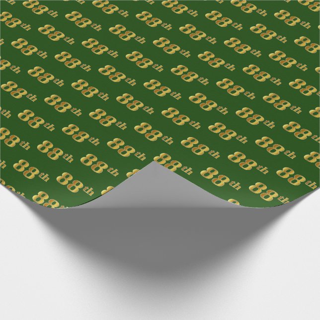 Papel De Presente Evento Verde, Faux Dourado 88º (oitenta e oitava) (Ponta)