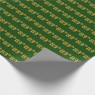 Papel De Presente Evento Verde, Faux Dourado 89º (oitenta e nono)