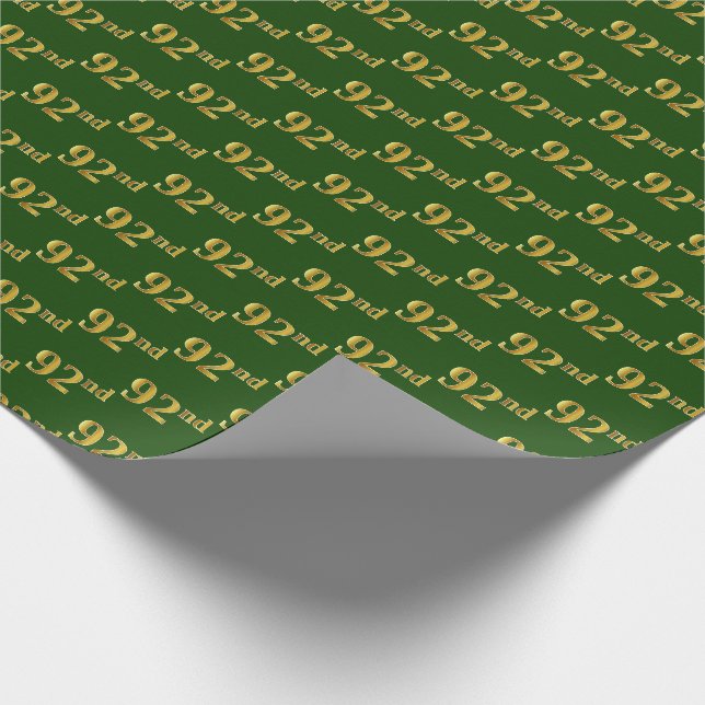 Papel De Presente Evento Verde, Faux Dourado 92º (Noventa-Segundo) (Ponta)