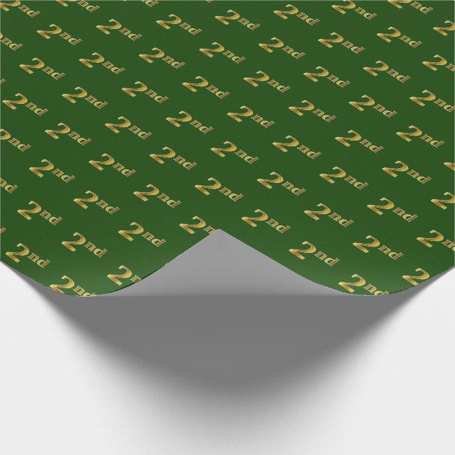 Papel De Presente Evento Verde, Faux Dourado segundo (Segundo) (Ponta)