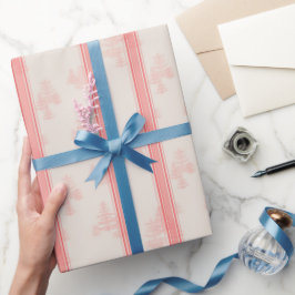 Papel De Presente Evergreens e Flour Sack Strike no Cor-de-rosa