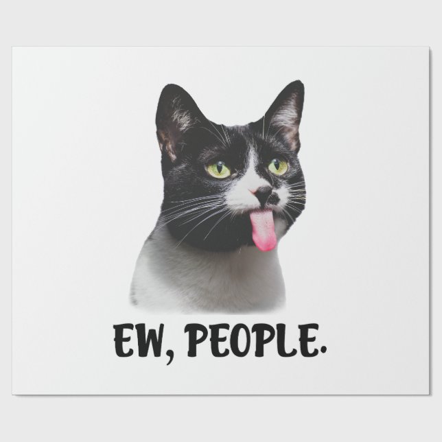 Papel De Presente Ew Pessoas meme de gato fofo (Aberto)