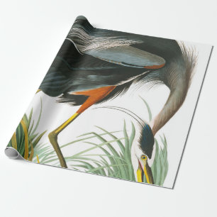 Papel De Presente Excelente Blue Heron por John James Audubon