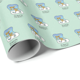 Papel De Presente Exercício Corrente de Reindeer Natal