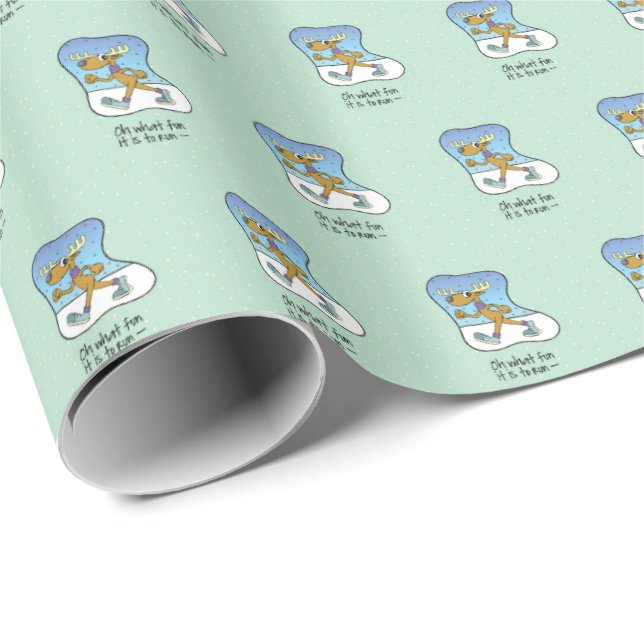 Papel De Presente Exercício Corrente de Reindeer Natal (Ponta do rolo)