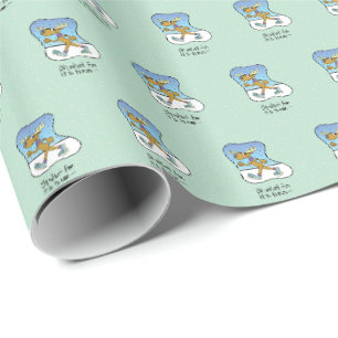 Papel De Presente Exercício em exercício Reindeer Natal