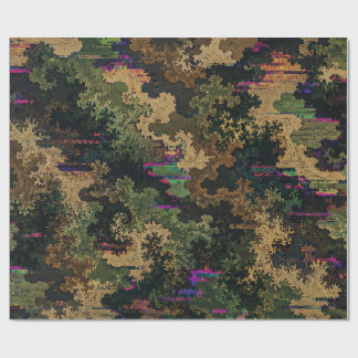 Papel De Presente Exército Camuflado Glitch