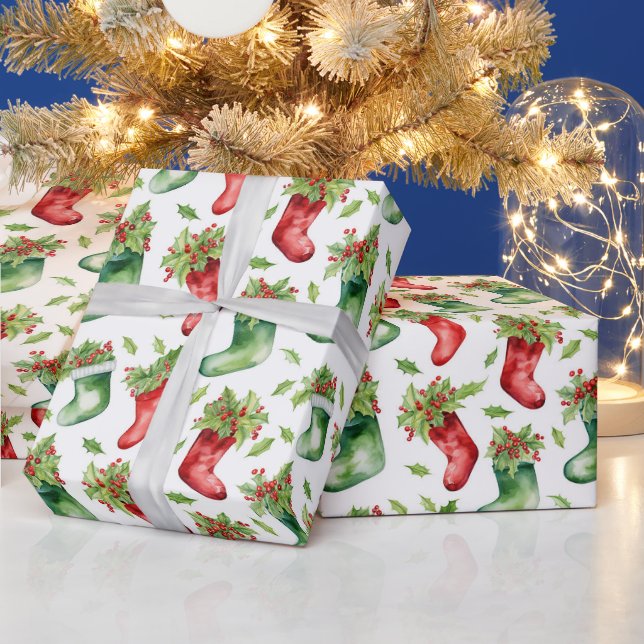 Papel De Presente Existências de Natal de Aquarela (Feriados)