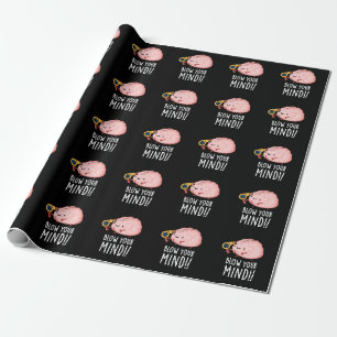 Papel De Presente Explodir Sua Mente Piada Cerebral Punho Fundo Escu